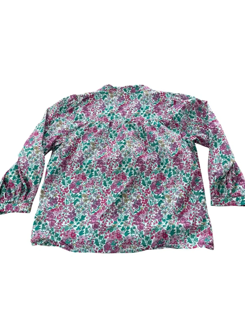 J.Crew X Liberty of London Fabric Edna Floral Puff Sleeve Popover Blouse